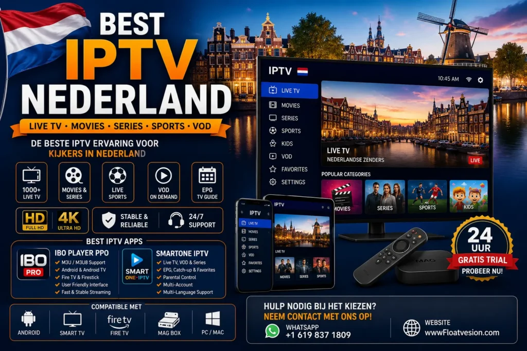 Best IPTV Nederland: 10 Essential Tips for Choosing IPTV in 2026 1 Best IPTV Nederland with live TV, movies, sports, VOD, EPG, and HD 4K streaming
